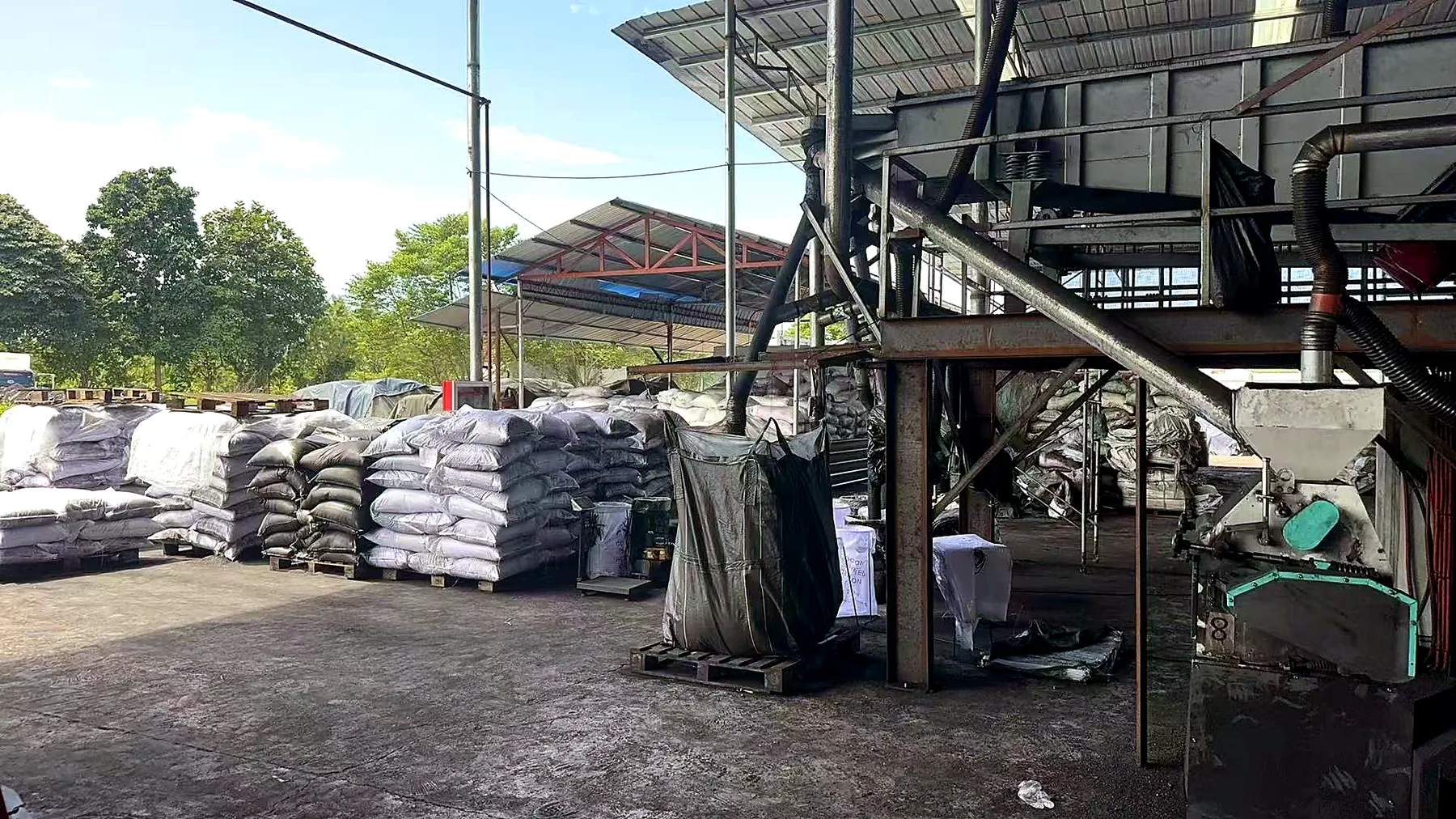Activated carbon factory packaging area